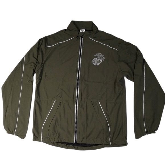 New Balance x USMC Marine Corps (M) Men's Green Zip Up Running Jacket M485000 - Picture 3 of 8
